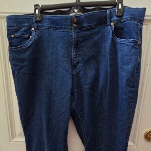 Woman Within Jeans Womens Size 26W Plus Stretch Elastic Band Dark Wash
